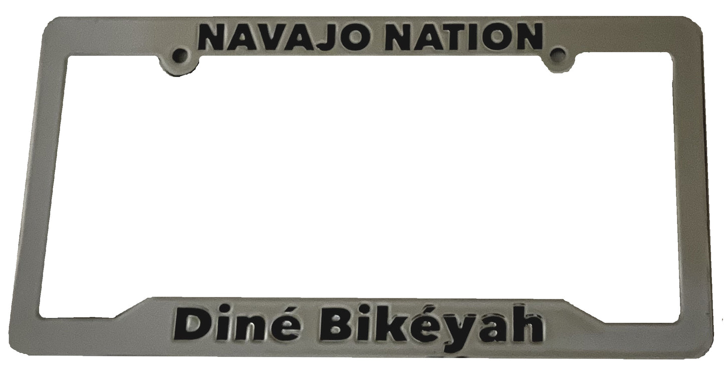 4 frames - Dine' Bikeyah car license frames (chrome)