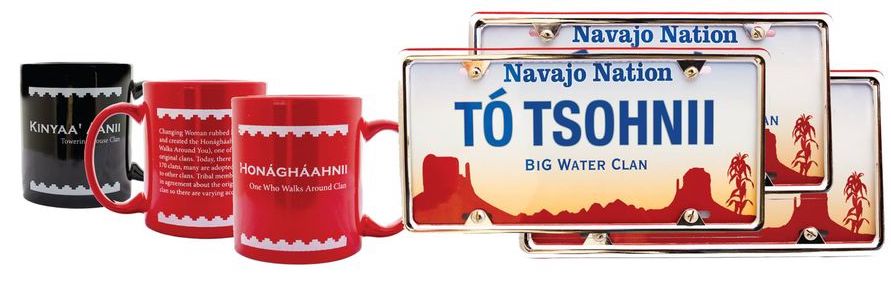 Navajo clan products, coffee mugs, Navajo clan license plates, Navajo tumblers, license plate frames, Navajo gifts, Navajo Store, NavajoStore