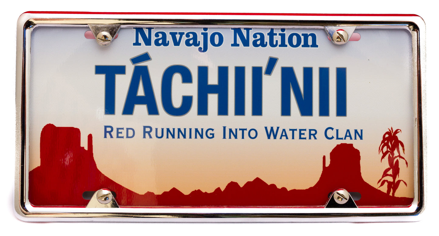 Táchii’nii – Red Running Into The Water License Plate